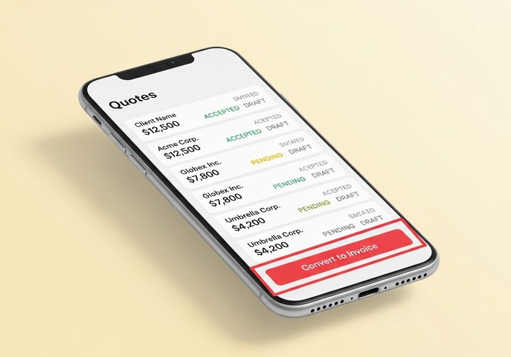 FoxIn quote builder on a phone, ready to send a job estimate from the work site